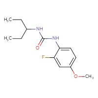 Chemical structure of 1-(2-fluoro-4-methoxyphenyl)-3-(pentan-3-yl)urea - CSSB02003030017