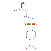 Chemical structure of propan-2-yl N-{[4-(carbonochloridoyl)piperazin-1-yl]sulfonyl}carbamate - CSSB21224764882