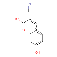Chemical structure of 2-cyano-3-(4-hydroxyphenyl)prop-2-enoic acid - CSSB00000162680