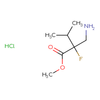 Chemical structure of methyl 2-(aminomethyl)-2-fluoro-3-methylbutanoate hydrochloride - CSSB20963524517