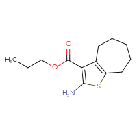 Chemical structure of propyl 2-amino-4H,5H,6H,7H,8H-cyclohepta[b]thiophene-3-carboxylate - CSSB00020594773