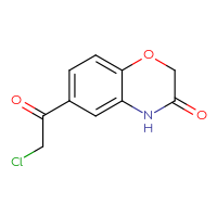 Chemical structure of 6-(2-chloroacetyl)-3,4-dihydro-2H-1,4-benzoxazin-3-one - CSSB00000185150