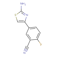 Chemical structure of 5-(2-amino-1,3-thiazol-4-yl)-2-fluorobenzonitrile - CSSB00102958928