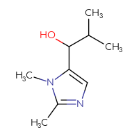 Chemical structure of 1-(1,2-dimethyl-1H-imidazol-5-yl)-2-methylpropan-1-ol - CSSB00014705654
