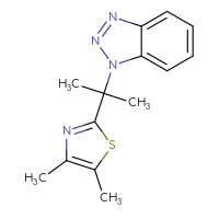 Chemical structure of 1-[2-(4,5-dimethyl-1,3-thiazol-2-yl)propan-2-yl]-1H-1,2,3-benzotriazole - CSSB00161152740