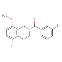 Chemical structure of 2-(3-bromobenzoyl)-5-fluoro-8-methoxy-1,2,3,4-tetrahydroisoquinoline - CSSB02597271223