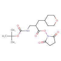 Chemical structure of 2,5-dioxopyrrolidin-1-yl 3-{[(tert-butoxy)carbonyl]amino}-2-[(oxan-4-yl)methyl]propanoate - CSSB20270488458