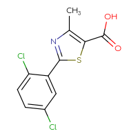 Chemical structure of 2-(2,5-dichlorophenyl)-4-methyl-1,3-thiazole-5-carboxylic acid - CSSB00007266995