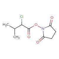 Chemical structure of 2,5-dioxopyrrolidin-1-yl 2-chloro-3-methylbutanoate - CSSB17484213916