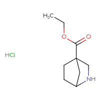 Chemical structure of ethyl 2-azabicyclo[2.2.1]heptane-4-carboxylate hydrochloride - CSSB21043408212