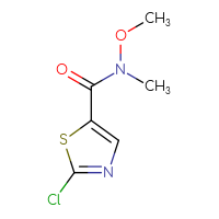Chemical structure of 2-chloro-N-methoxy-N-methyl-1,3-thiazole-5-carboxamide - CSSB00000070834