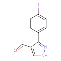 Chemical structure of 3-(4-iodophenyl)-1H-pyrazole-4-carbaldehyde - CSSB00012558209
