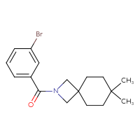 Chemical structure of 2-(3-bromobenzoyl)-7,7-dimethyl-2-azaspiro[3.5]nonane - CSSB09897241301
