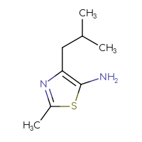 Chemical structure of 2-methyl-4-(2-methylpropyl)-1,3-thiazol-5-amine - CSSB00000686342