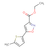 Chemical structure of ethyl 5-(5-methylthiophen-2-yl)-1,2-oxazole-3-carboxylate - CSSB00053000711