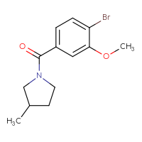 Chemical structure of 1-(4-bromo-3-methoxybenzoyl)-3-methylpyrrolidine - CSSB01999460465