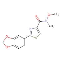Chemical structure of 2-(2H-1,3-benzodioxol-5-yl)-N-methoxy-N-methyl-1,3-thiazole-4-carboxamide - CSSB00026136480