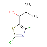 Chemical structure of 1-(2,4-dichloro-1,3-thiazol-5-yl)-2-methylpropan-1-ol - CSSB02126007551