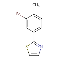 Chemical structure of 2-(3-bromo-4-methylphenyl)-1,3-thiazole - CSSB00013313315