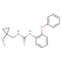 Chemical structure of 3-{[1-(fluoromethyl)cyclopropyl]methyl}-1-(2-phenoxyphenyl)thiourea - CSSB21432494618