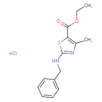 Chemical structure of ethyl 2-(benzylamino)-4-methyl-1,3-thiazole-5-carboxylate hydrochloride - CSSB00000005445