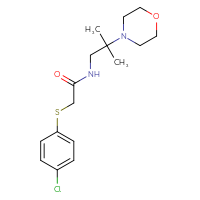 Chemical structure of 2-[(4-chlorophenyl)sulfanyl]-N-[2-methyl-2-(morpholin-4-yl)propyl]acetamide - CSSS00026292442