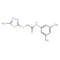 Chemical structure of N-(3,5-dimethylphenyl)-2-[(5-methyl-1,3,4-thiadiazol-2-yl)sulfanyl]acetamide - CSSB00026201127