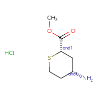 Chemical structure of rac-methyl (2R,4S)-4-aminothiane-2-carboxylate hydrochloride - CSSB21291560172