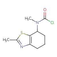 Chemical structure of N-methyl-N-(2-methyl-4,5,6,7-tetrahydro-1,3-benzothiazol-7-yl)carbamoyl chloride - CSSB06800245679