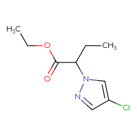 Chemical structure of ethyl 2-(4-chloro-1H-pyrazol-1-yl)butanoate - CSSB00000238459