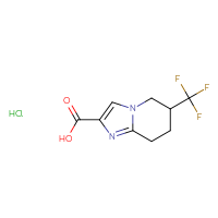 Chemical structure of 6-(trifluoromethyl)-5H,6H,7H,8H-imidazo[1,2-a]pyridine-2-carboxylic acid hydrochloride - CSSB06657271976