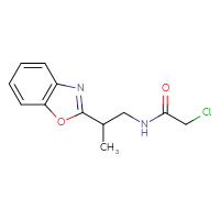 Chemical structure of N-[2-(1,3-benzoxazol-2-yl)propyl]-2-chloroacetamide - CSSB21332047048