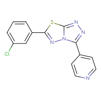 Chemical structure of 4-[6-(3-chlorophenyl)-[1,2,4]triazolo[3,4-b][1,3,4]thiadiazol-3-yl]pyridine - CSSB00028105502
