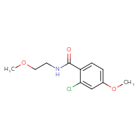 Chemical structure of 2-chloro-4-methoxy-N-(2-methoxyethyl)benzamide - CSSB00103345960