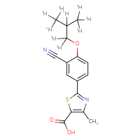 Chemical structure of 2-{3-cyano-4-[2-(²H₃)methyl(1,1,2,3,3,3-²H₆)propoxy]phenyl}-4-methyl-1,3-thiazole-5-carboxylic acid - CSSB00159254707
