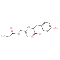Chemical structure of 2-[2-(2-aminoacetamido)acetamido]-3-(4-hydroxyphenyl)propanoic acid - CSSB00102524486