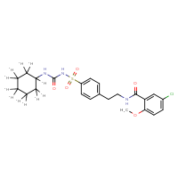 Chemical structure of 5-chloro-N-(2-{4-[({[(1,2,2,3,3,4,4,5,5,6,6-²H₁₁)cyclohexyl]carbamoyl}amino)sulfonyl]phenyl}ethyl)-2-methoxybenzamide - CSSB00159246111