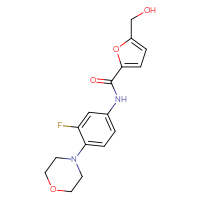 Chemical structure of N-[3-fluoro-4-(morpholin-4-yl)phenyl]-5-(hydroxymethyl)furan-2-carboxamide - CSSB01526560789