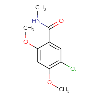 Chemical structure of 5-chloro-2,4-dimethoxy-N-methylbenzamide - CSSB07044654513