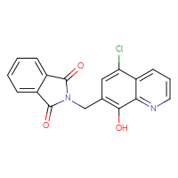 Chemical structure of 2-[(5-chloro-8-hydroxyquinolin-7-yl)methyl]-2,3-dihydro-1H-isoindole-1,3-dione - CSSB00015767784