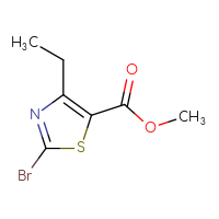 Chemical structure of methyl 2-bromo-4-ethyl-1,3-thiazole-5-carboxylate - CSSB00010274343