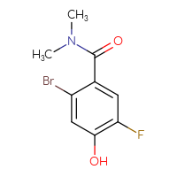Chemical structure of 2-bromo-5-fluoro-4-hydroxy-N,N-dimethylbenzamide - CSSB07166223555