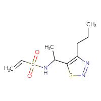 Chemical structure of N-[1-(4-propyl-1,2,3-thiadiazol-5-yl)ethyl]ethene-1-sulfonamide - CSSB06835390660