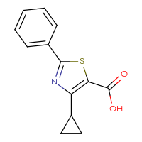 Chemical structure of 4-cyclopropyl-2-phenyl-1,3-thiazole-5-carboxylic acid - CSSB00006005541
