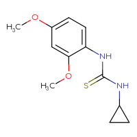 Chemical structure of 3-cyclopropyl-1-(2,4-dimethoxyphenyl)thiourea - CSSB00000588892