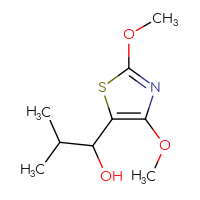 Chemical structure of 1-(2,4-dimethoxy-1,3-thiazol-5-yl)-2-methylpropan-1-ol - CSSB00015033307