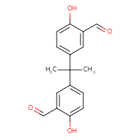 Chemical structure of 5-[2-(3-formyl-4-hydroxyphenyl)propan-2-yl]-2-hydroxybenzaldehyde - CSSB00020672428