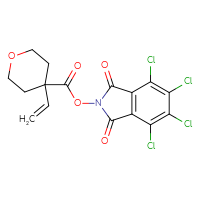 Chemical structure of 4,5,6,7-tetrachloro-1,3-dioxo-2,3-dihydro-1H-isoindol-2-yl 4-ethenyloxane-4-carboxylate - CSSB20271180400