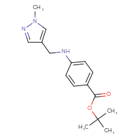 Chemical structure of tert-butyl 4-{[(1-methyl-1H-pyrazol-4-yl)methyl]amino}benzoate - CSSB03437853912
