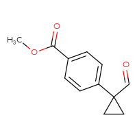 Chemical structure of methyl 4-(1-formylcyclopropyl)benzoate - CSSB00033856448